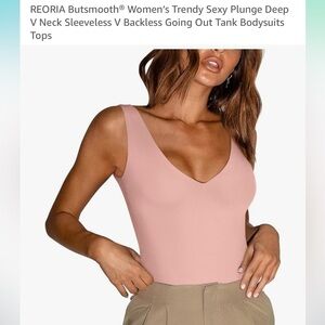 REORIA Women’s Sexy Plunge Deep V Neck Sleeveless V Backless Going Out Tank